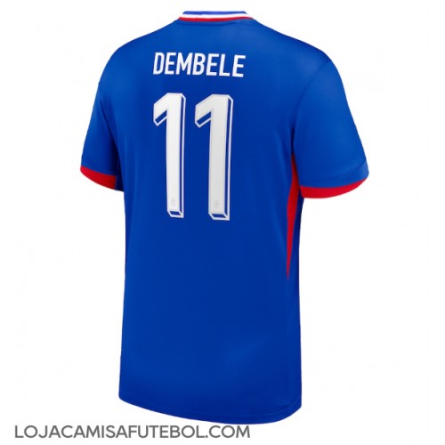 Camisa de Futebol França Ousmane Dembele #11 Equipamento Principal Europeu 2024 Manga Curta